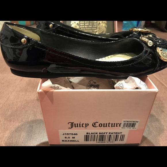 Juicy Couture Maxwell Black Soft Patent Flats, size 8 Medium - Picture 3 of 6